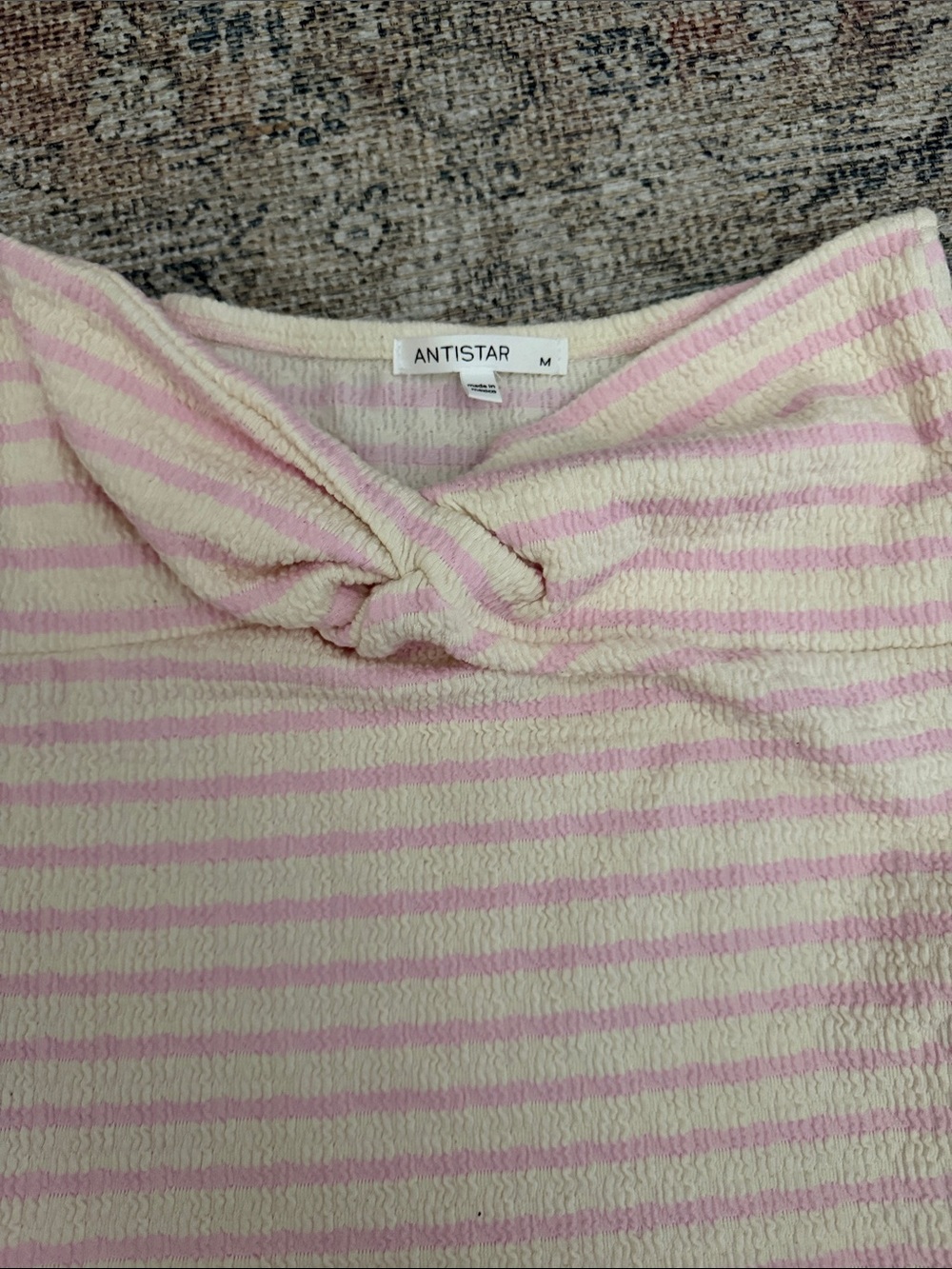 Pink and Cream Striped Tube Top - Picture 2 of 2